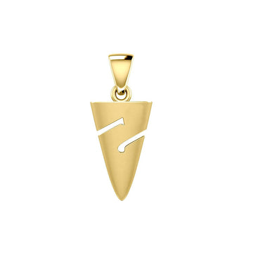 Cave Divers Line Arrow Solid Gold Pendant GPD6161 - Jewelry